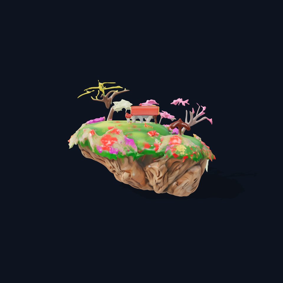 Floating Island Environment Model Pack with Flora and Fauna